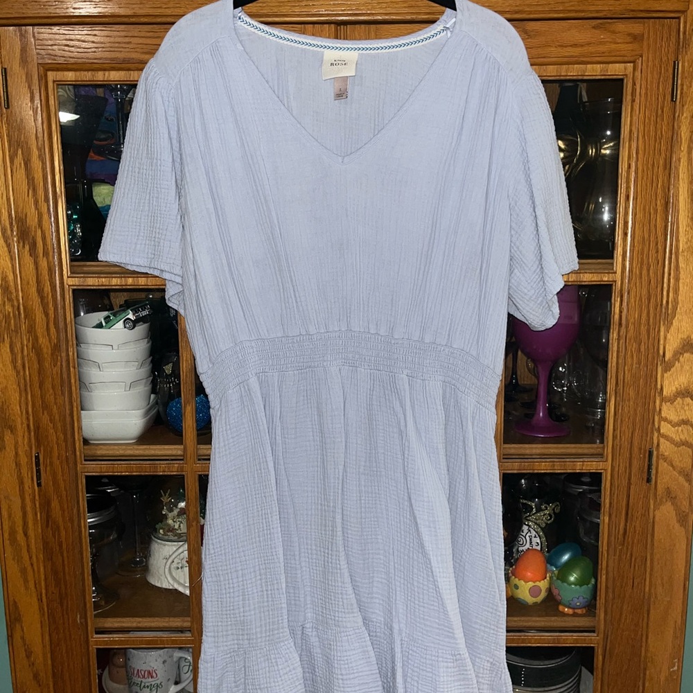 Knox Rose Light Blue Textured Mini Dress